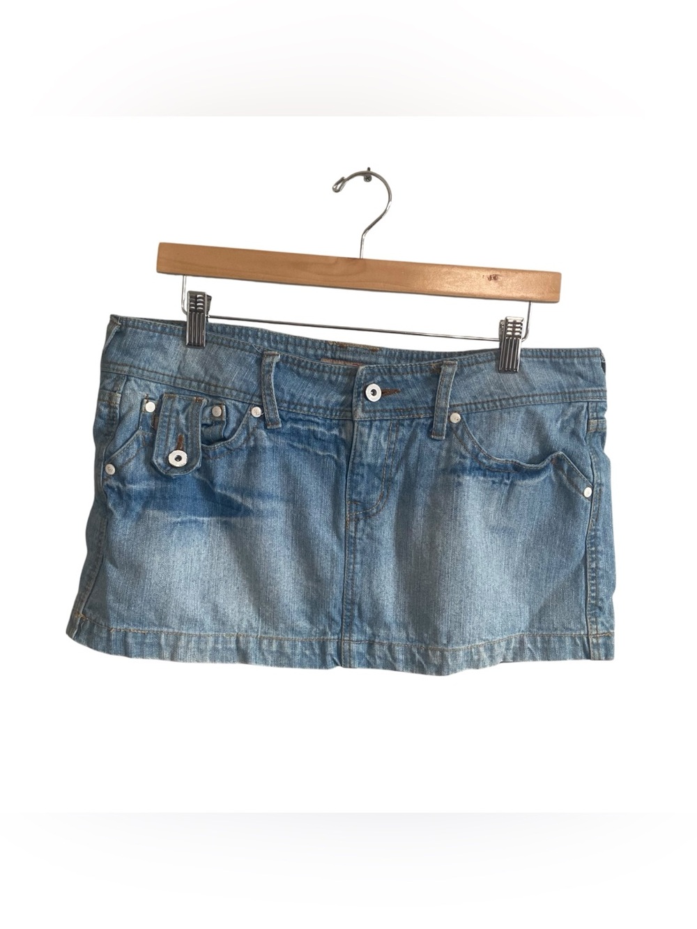 Paris Blues Y2k Denim Micro Mini Low Rise Skirt Size 13